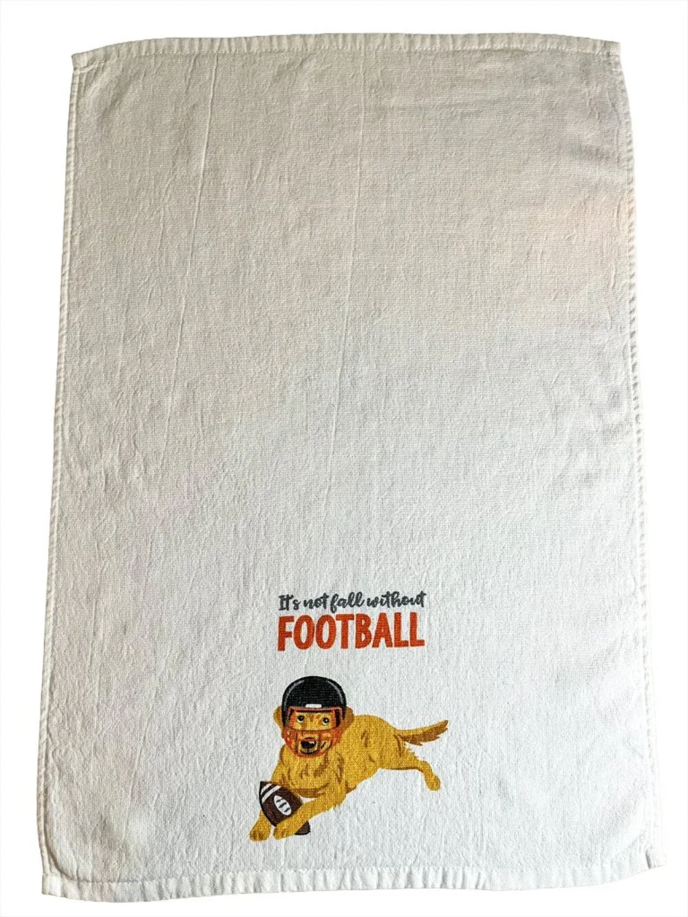Isaac Mizrahi Fall Football Dog Kitchen Towels – Set of 2